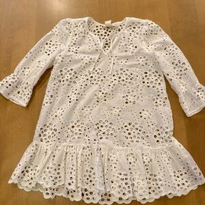 GB Girls' size Large White Eyelet Cover Up